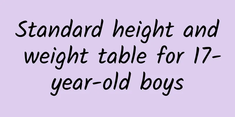 Standard height and weight table for 17-year-old boys