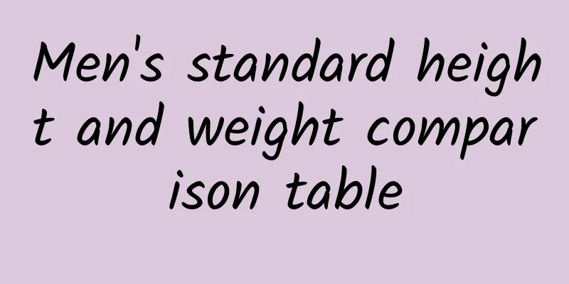 Men's standard height and weight comparison table