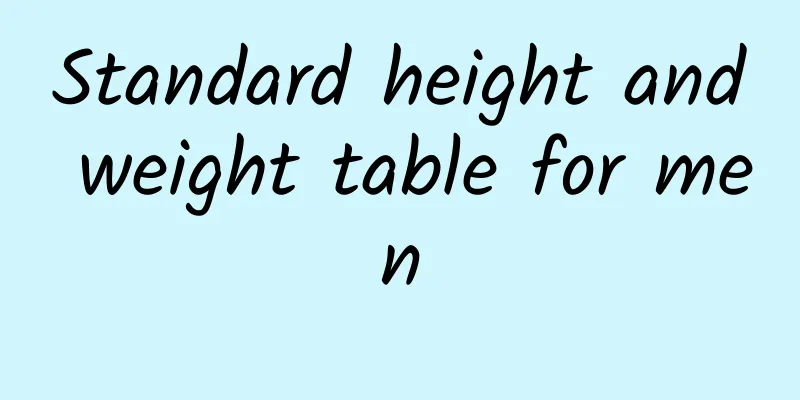 Standard height and weight table for men