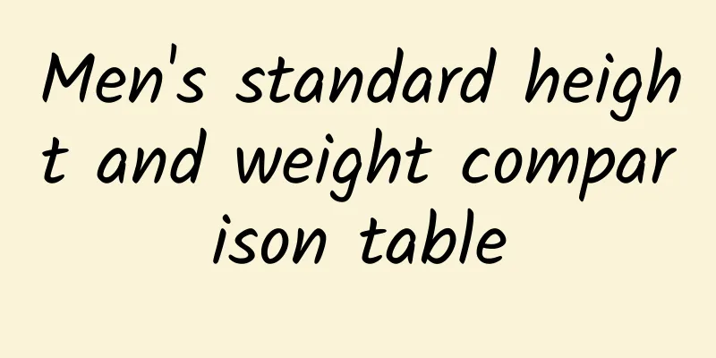 Men's standard height and weight comparison table