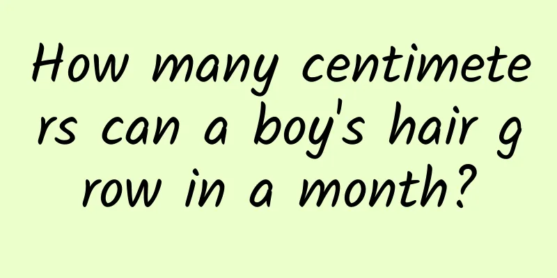 How many centimeters can a boy's hair grow in a month?