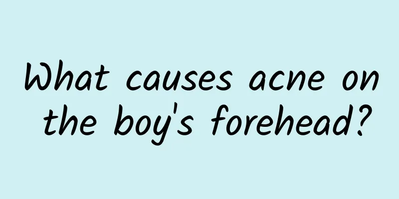 What causes acne on the boy's forehead?