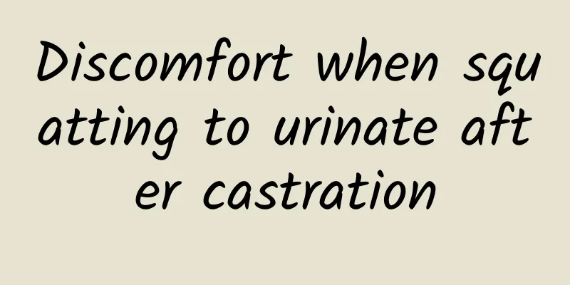Discomfort when squatting to urinate after castration