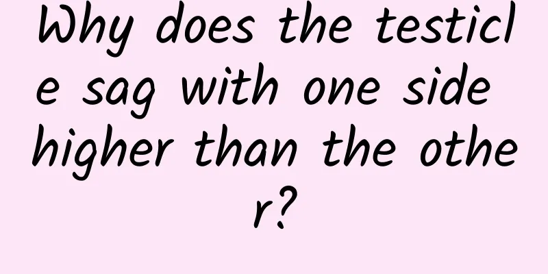 Why does the testicle sag with one side higher than the other?