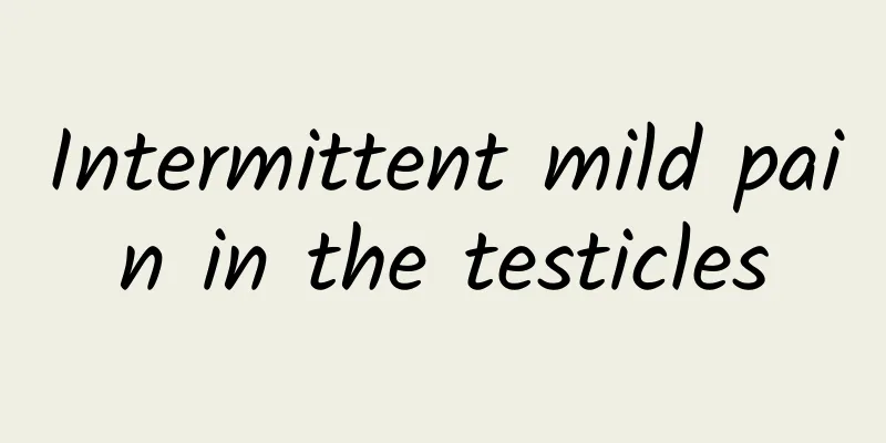 Intermittent mild pain in the testicles