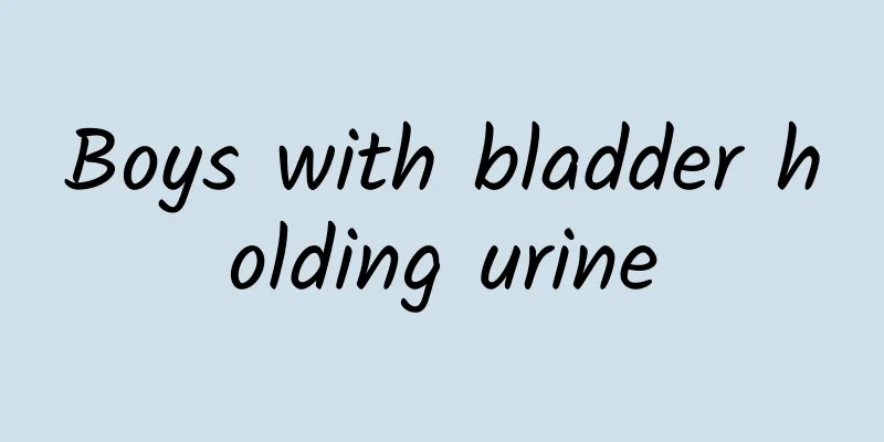 Boys with bladder holding urine
