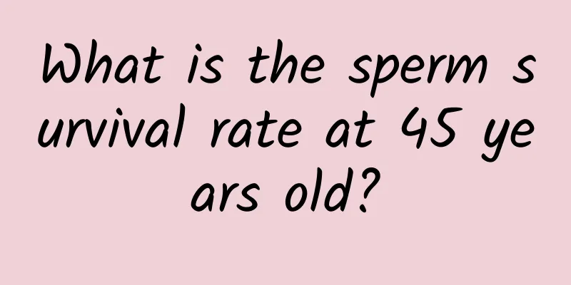 What is the sperm survival rate at 45 years old?