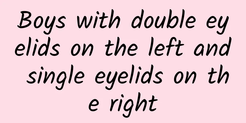 Boys with double eyelids on the left and single eyelids on the right