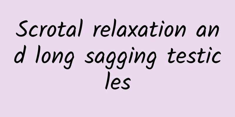 Scrotal relaxation and long sagging testicles