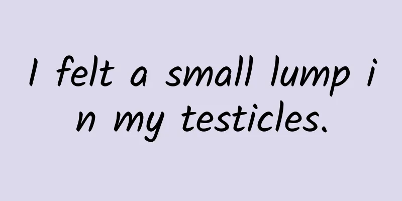 I felt a small lump in my testicles.