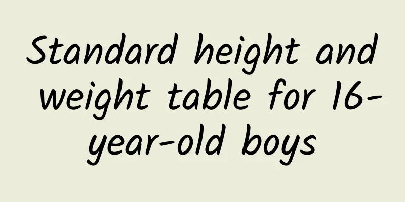 Standard height and weight table for 16-year-old boys