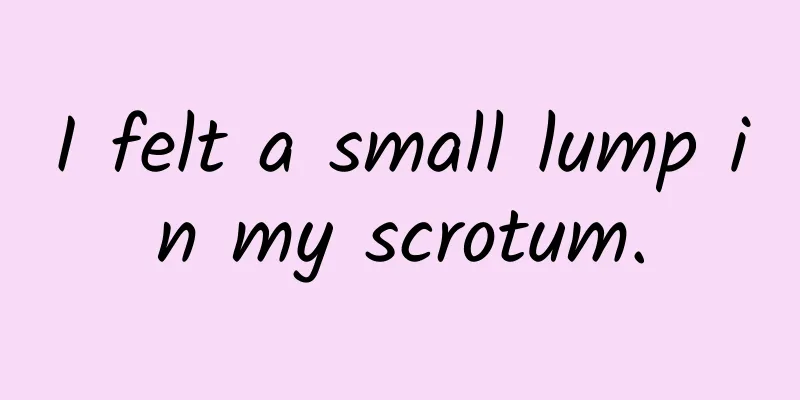 I felt a small lump in my scrotum.