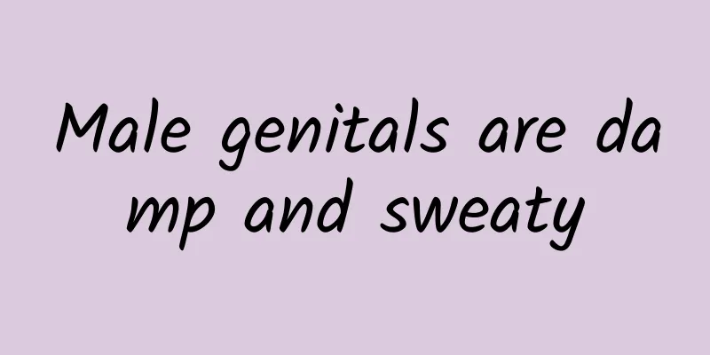 Male genitals are damp and sweaty