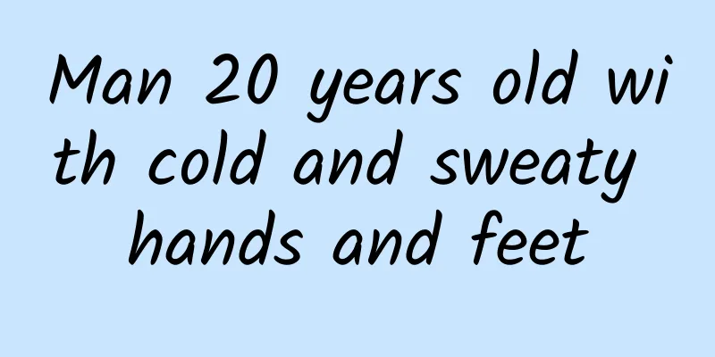 Man 20 years old with cold and sweaty hands and feet