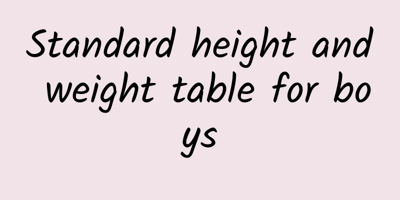Standard height and weight table for boys