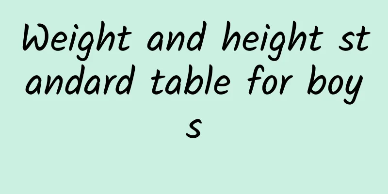 Weight and height standard table for boys