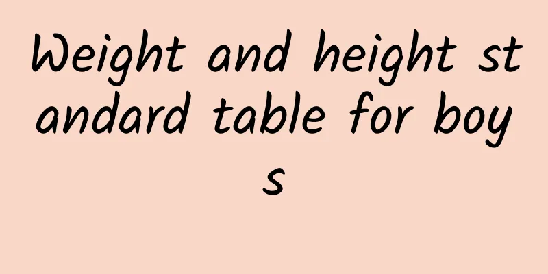 Weight and height standard table for boys