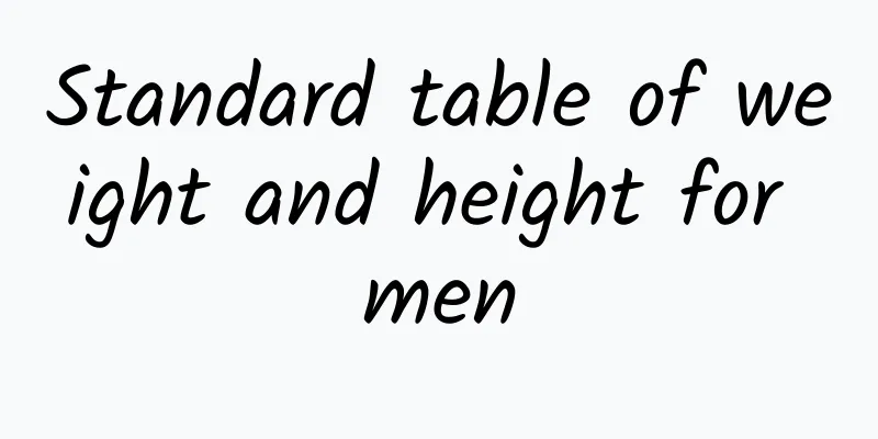 Standard table of weight and height for men