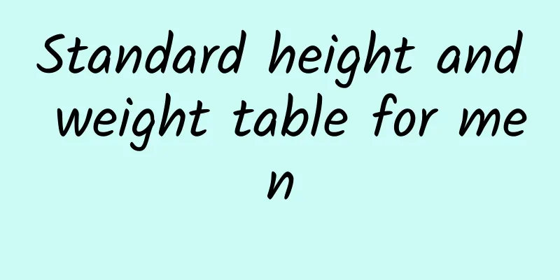 Standard height and weight table for men
