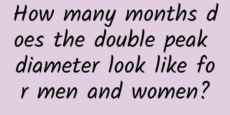 How many months does the double peak diameter look like for men and women?