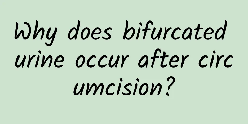 Why does bifurcated urine occur after circumcision?