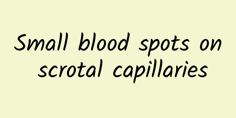 Small blood spots on scrotal capillaries