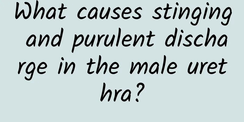 What causes stinging and purulent discharge in the male urethra?