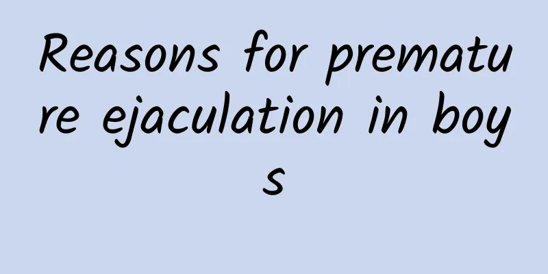 Reasons for premature ejaculation in boys