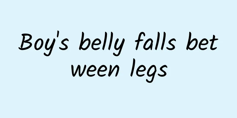 Boy's belly falls between legs
