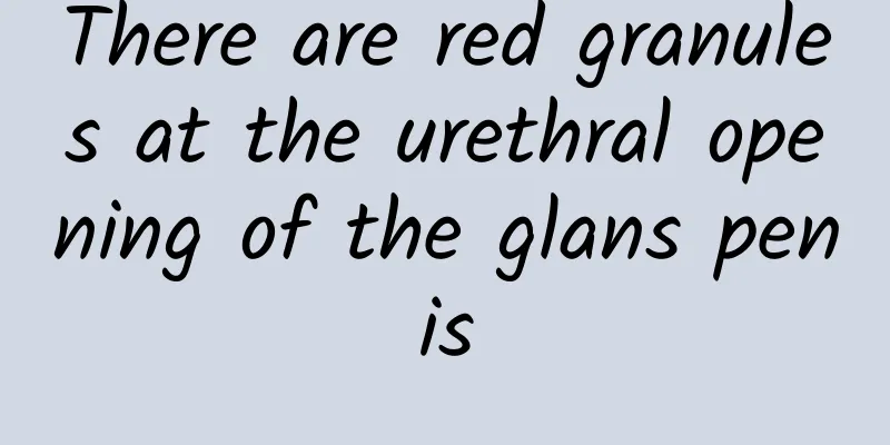There are red granules at the urethral opening of the glans penis