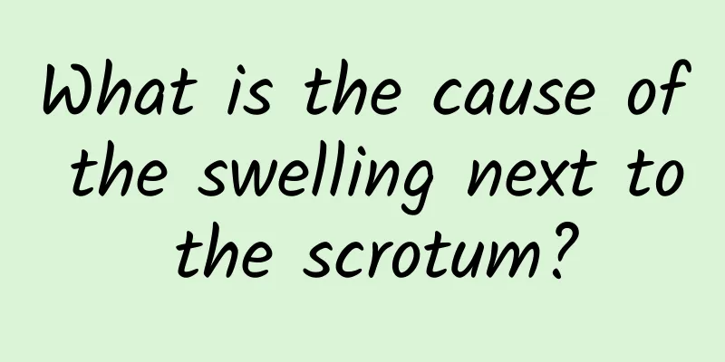 What is the cause of the swelling next to the scrotum?