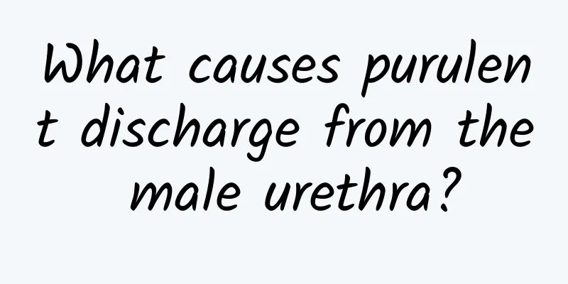 What causes purulent discharge from the male urethra?