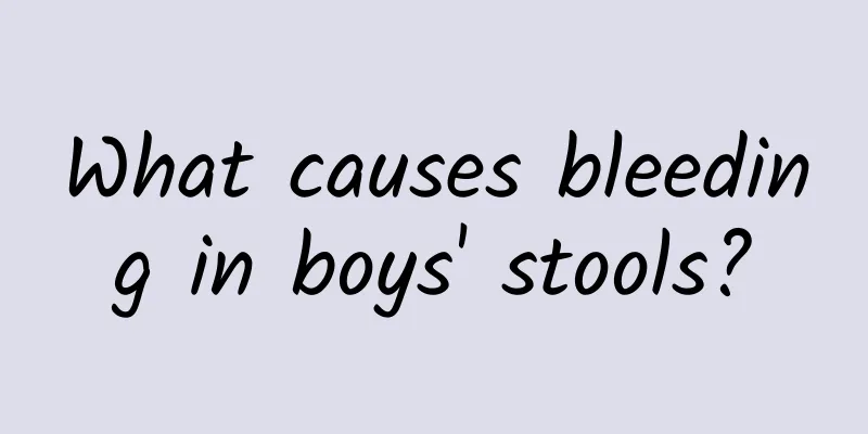 What causes bleeding in boys' stools?