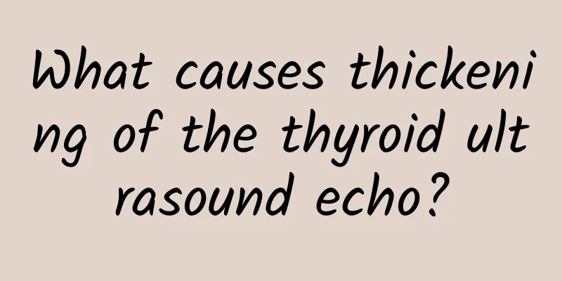 What causes thickening of the thyroid ultrasound echo?