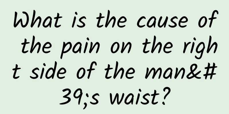 What is the cause of the pain on the right side of the man's waist?