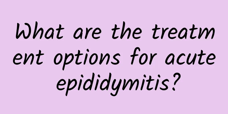 What are the treatment options for acute epididymitis?