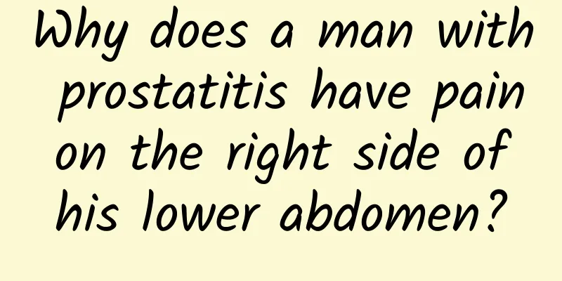 Why does a man with prostatitis have pain on the right side of his lower abdomen?