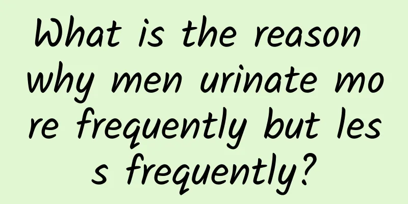 What is the reason why men urinate more frequently but less frequently?