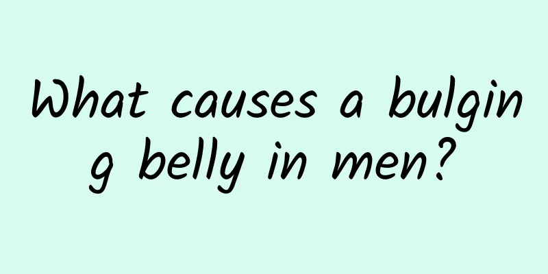 What causes a bulging belly in men?