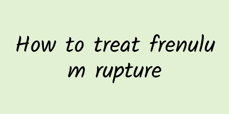 How to treat frenulum rupture