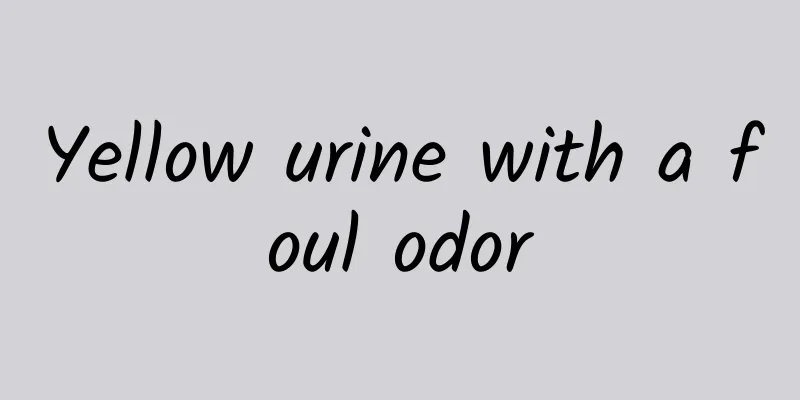 Yellow urine with a foul odor